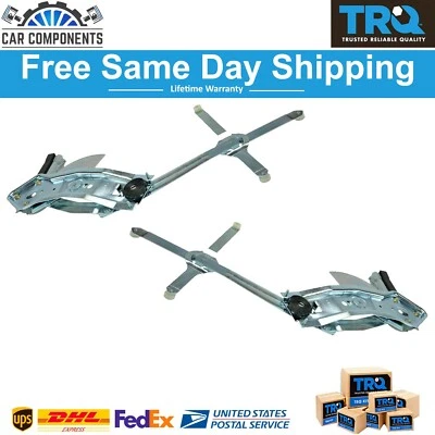 TRQ New Front Power Window Regulators w/ Motor Set For 1982-1991 Chevy GMC - Image 1 of 4