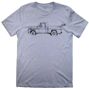 Eco-Friendly, Pickup Truck Surf T-Shirt, Heather Storm Grey, Unisex - Picture 1 of 4