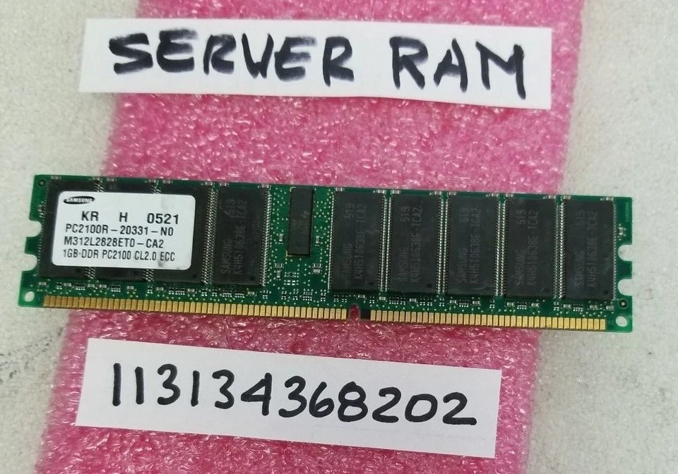 1GB PC DDR DDR1 PC2100R DDR-266 2100R 266MHZ DUAL RANK  184PIN  RDIMM 2RX4 64X4 - Image 1 of 1
