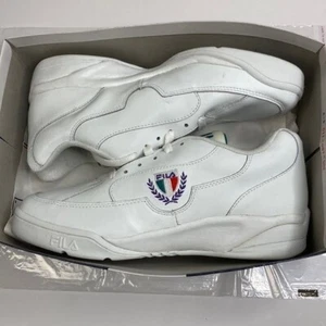 Vintage FILA Damen weiß Leder Tennisschuh Sneaker Größe 9-1/2 - Bild 1 von 10
