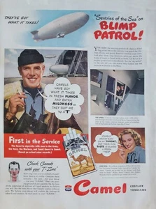 Camel Zigaretten, Navy Blimp Hangar Vintage Luftfahrt Werbung - Bild 1 von 1