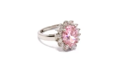 Anello Donna Modello  Kate  Colore Rosa Pink In Argento  925 Regalo Eventi - Immagine 1 di 3