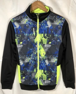 Reebok Boys Light Weight Athletic City Graphic Black & Neon Green Jacket Size L - Picture 1 of 10
