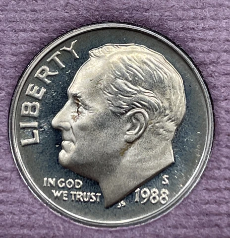 1988 S ROOSEVELT DIME FROM PROOF SET - FREE SHIPPING Cover