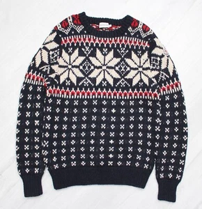 Men's MONCLER Maglione Tricot Girocollo Wool Knit Sweater Navy RARE Size fits ~S - Picture 1 of 9