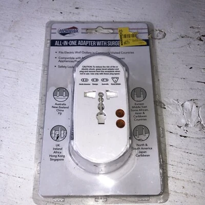 Adaptador todo en uno American Tourister con protector contra sobretensiones viaje internacional Foto 1 de 2