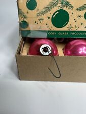 Christmas Ornaments  COBY Blown Glass  Made in USA  Lot of 9  Vintage Pink 1 3/4