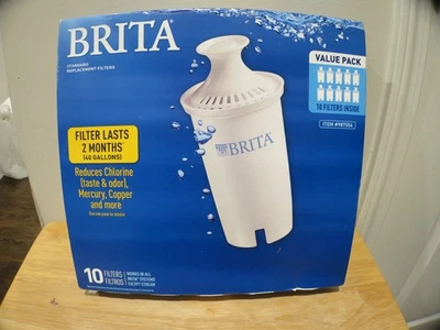 Brita Replacement Pitcher Filters - 10 Pack 987554 Genuine OEM Standard  NEW - Image 1 of 4