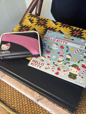 CARTERA DE COLECCIÓN Hello Kitty 2004 Y2k rara negra/blanca para mujer con pegatinas de Navidad Foto 1 de 4