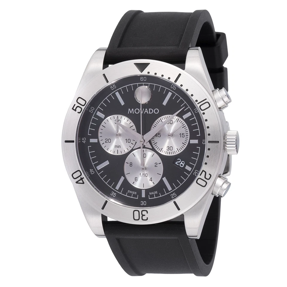 Movado Sport Chronograph Quartz Black Dial Men's Watch 607992