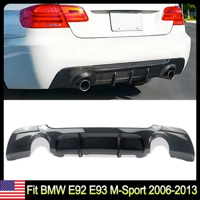 Rear Diffuser Carbon Fiber Look MP For BMW E92 E93 328i 335i M-Sport 2006-2013 - Image 1 of 4