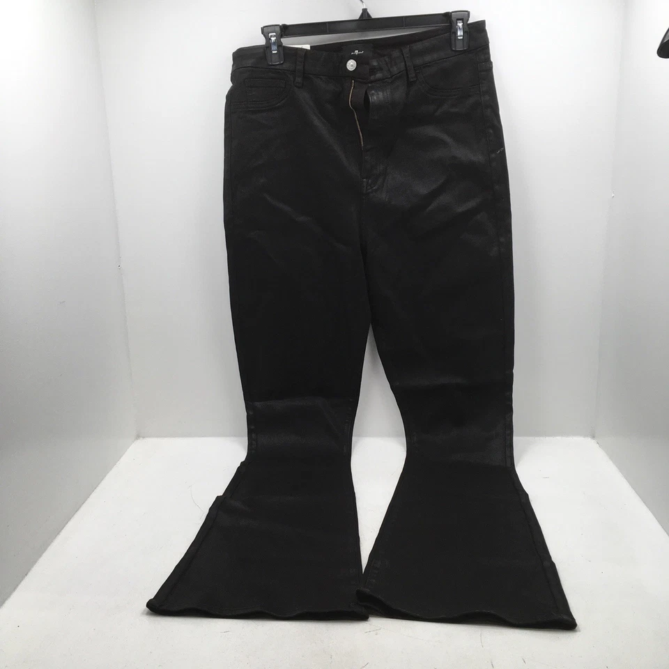 7 for All Mankind Ultra High-Rise Skinny Boot in Coated Black Women Size33x34NWT - Image 1 of 3