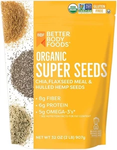 Superfood Bio Super Samen - Chia Flachs & Hanfsamen, Mischung aus Bio Mühle... - Bild 1 von 6