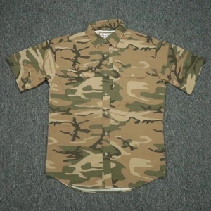 Poncho Shirt Mens Small Brown Camo Short Sleeve Performance Fishing Magnetic - Picture 1 of 8