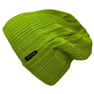 BULA Neon Lime Green Rib Knit Beanie Toque 100% Acrylic Made in Canada Ski Snow - Picture 1 of 6