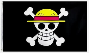 3x5 Ft One Piece Luffy's Straw Hat Pirate Flag High Quality Polyester Banner - Picture 1 of 2