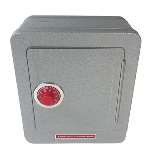 Schylling STEEL SAFE Combination Lock Toy Bank with Alarm 8" - Tested Works! - Picture 1 of 11