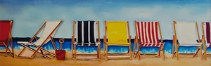 Wall Hanging Art Tile (10 x 30 cm) - Deck Chairs - Picture 1 of 1