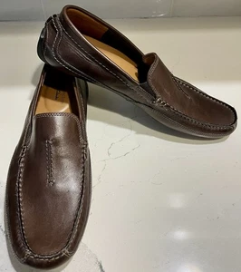 Clark's Ultimate Comfort Collection Brown Slip On Driving Mocs Loafers Men's 12M - Picture 1 of 8
