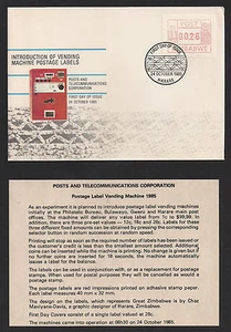Zimbabwe: 1985 Introduction of Frama Labels  FDC postmarked Harare - Picture 1 of 1