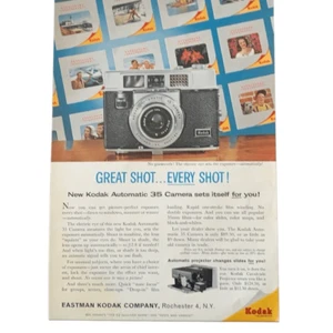 Vintage 1960 Kodak Great Shot Every Shot Werbung Werbung - Bild 1 von 3