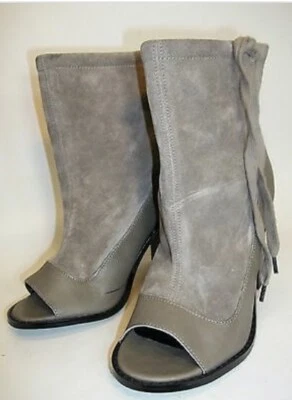 Kelsi Dagger Brooklyn Wos Booties US10 Brown Peep Toe Suede Drawstring 2133 - Image 1 of 4