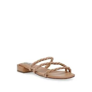 Steve Madden Annah Slip On Braided Sandals Women's 6M Tan Suede Open Toe - Picture 1 of 16