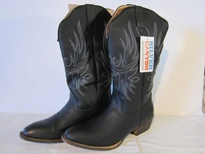 Womens Cowgirl Boots Black Size 11 Silver Canyon Boot Company New in box - Picture 1 of 6
