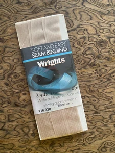 Soft and Easy Seam Binding Wrights 3 Yds Hem Tape Beige Polyester SEALED - Picture 1 of 2
