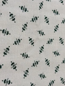 Vintage Beige & Green Tribal Patterned Cotton Fabric 1/2 yard x 30" Sewing Mater - Picture 1 of 6