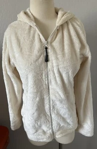 NWT Snozu Ivory Fuzzy & Soft Ladies Jacket With Hood Size M- Super Cute - Picture 1 of 9