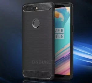 Für OnePlus 5T Kohlefaser Gel Hülle Cover Gebürstet Stoßfest Hybrid + Bildschirm Pr - Bild 1 von 4