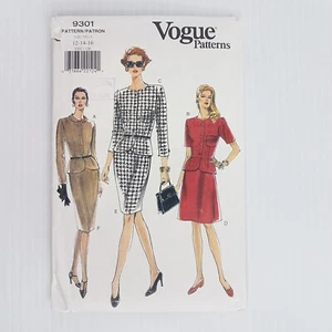 Vogue Patterns 9301 Suit Jacket Skirt 2 Piece SZ 12 14 16 3 Variations 1995 Y2K - Picture 1 of 2