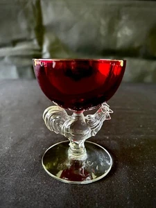 Morgantown Glass Red Chanticleer Cocktails, 9 available, 1950's - Picture 1 of 5