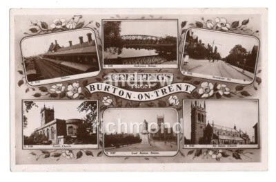 Burton On Trent Postcard 1918 Real Photograph Railway Station Branstone Road - Image 1 of 2
