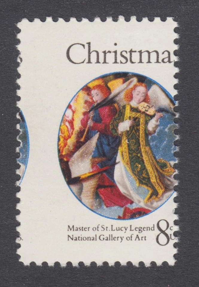 US Sc 1471 MNH. 1972 8c Christmas, vertically misperf single, fresh, VF+ - Image 1 of 1