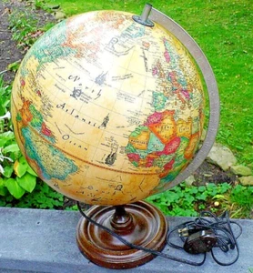 World Discoverer Globe 1980 Scan-globe A/S Denmark LIGHTED $24.99 - Picture 1 of 5
