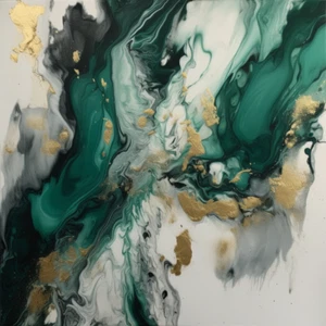 Grüner Marmor Effekt Abstrakt Ölgemälde Luxus Leinwand Wandkunst Bilddruck - Bild 1 von 1