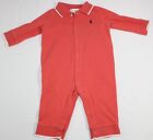 Ralph Lauren Toddler Boys 6 Mo Salmon Long Sleeve Outfit One Piece 100% Cotton