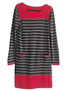 Roman Red &Black & Grey Jumper Dress with Pockets Knee/ Midi Dress Size 16 - Picture 1 of 3