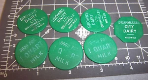 Browns & city Dairy Drumheller Alberta Canadá juego de fichas de leche de 7, 1 qt - Imagen 1 de 3