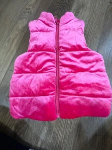 Gymboree Velvet Puffer Vest Hot Pink Girls 5-6, Perfect for holidays and outdoor - Picture 1 of 8