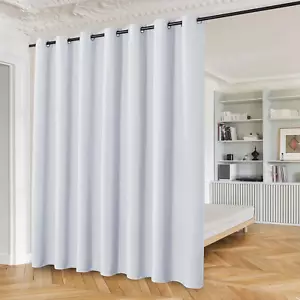 100% Blackout Curtains 84 Inches Long for Patio Sliding Door White Solid Extra W - Picture 1 of 10