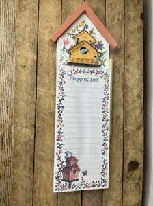 Country Bird House Shopping List Holder Replaceable Pad New! - Picture 1 of 3