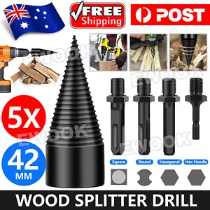 5x Speed Twist Drill Bit Wood Firewood Log Splitter Screw Splitting Cone Reamer - Picture 1 of 11