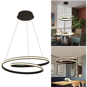 LED Pendelleuchte 43W Kreis schwarz stilisiert Licht CCT Pendelleuchte 230V - Bild 1 von 8