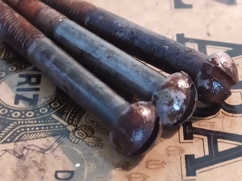 Ø 14 x 2 OLD IRON SLOTTED BOLTS STOCK 40-90 Y OLD 5pc STEAMPUNK FILM BEAMBOLT Cover