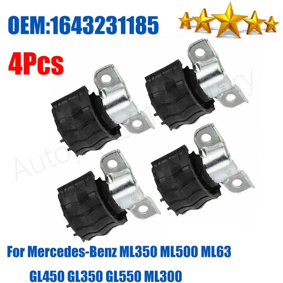 4* Bujes de barra estabilizadora delantera para Mercedes Benz W164 GL ML 1643231185 Foto 1 de 4