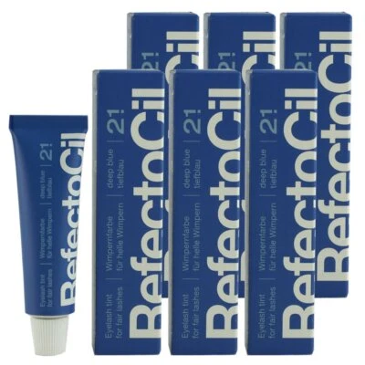 RefectoCil 2.1 Deep Blue tiefblau 6 x 15 ml Augenbrauenfarbe & Wimpernfarbe Set  - Bild 1 von 2