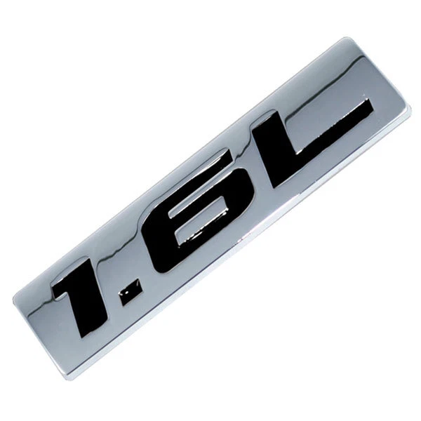 CHROME/BLACK METAL 1.6L ENGINE RACE MOTOR SWAP EMBLEM BADGE FOR TRUNK HOOD A - Image 1 of 1